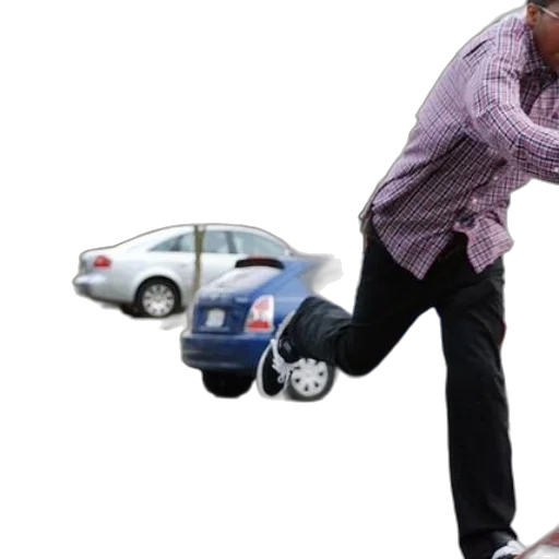 car, shoes, umbrella, person transparent PNG cut-out