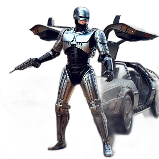 robot, concept art, 3d render, comic book art transparent PNG cut-out