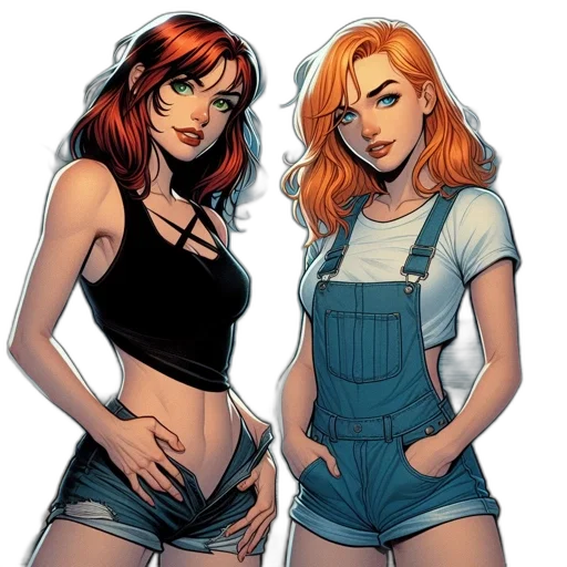 comic book art, concept art, cartoon, fantasy art transparent PNG cut-out