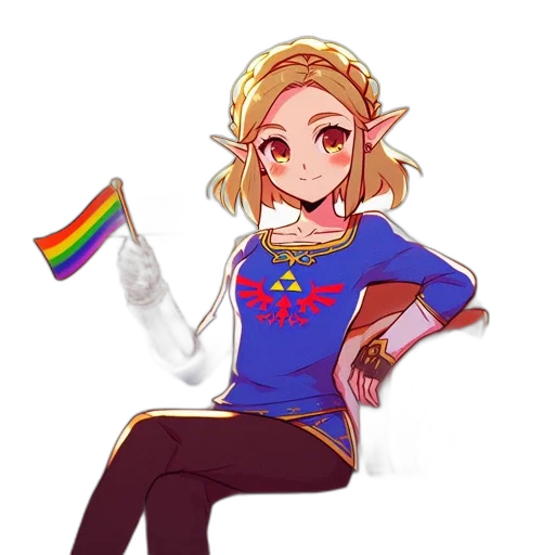 staff, dress, crown, pixel art transparent PNG cut-out