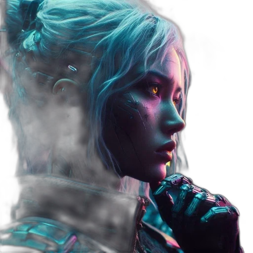 face, robot, dragon, cyberpunk transparent PNG cut-out