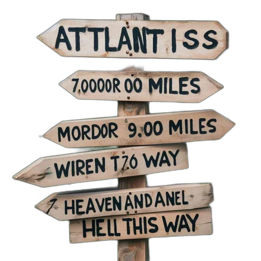 rustic, wooden, signpost, stands transparent PNG cut-out