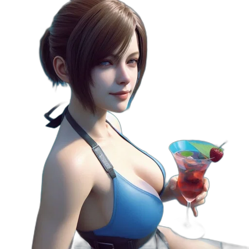 staff, dress, bottle, face transparent PNG cut-out