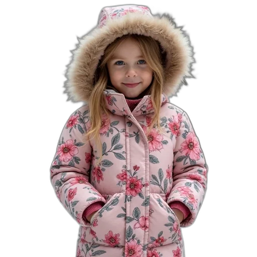 jacket, photorealistic, snow, girls transparent PNG cut-out