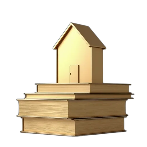 furniture, building, 3d render, golden transparent PNG cut-out
