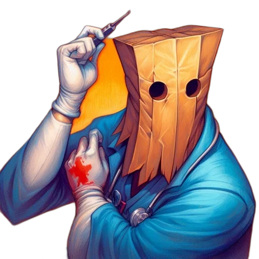mask, staff, face, jacket transparent PNG cut-out