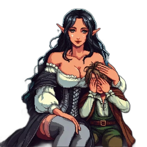 dress, fantasy art, pixel art, concept art transparent PNG cut-out