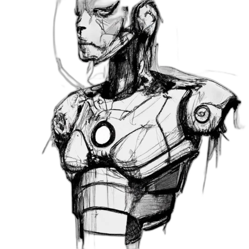robot, face, concept art, cyberpunk transparent PNG cut-out