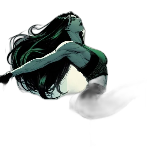 mask, dress, hair, comic book art transparent PNG cut-out