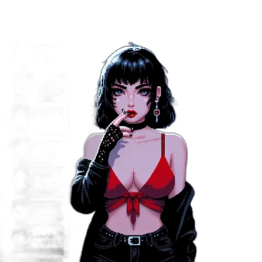 jacket, weapon, comic book art, cyberpunk transparent PNG cut-out