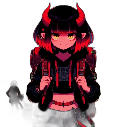 mask, creature, jacket, staff transparent PNG cut-out