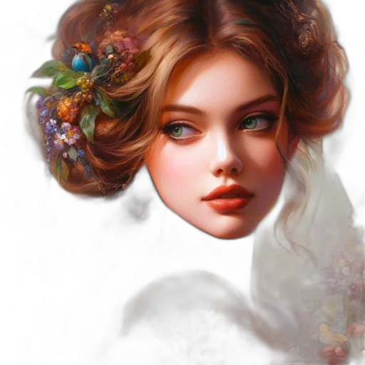 crown, face, jewelry, photorealistic transparent PNG cut-out