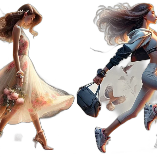 dress, concept art, fantasy art, comic book art transparent PNG cut-out