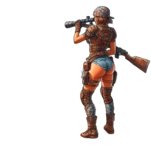 weapon, concept art, 3d render, pixel art transparent PNG cut-out