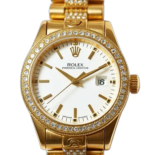 jewelry, golden, wristwatch, white transparent PNG cut-out