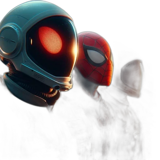 robot, mask, concept art, 3d render transparent PNG cut-out