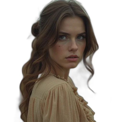 face, dress, hair, crown transparent PNG cut-out