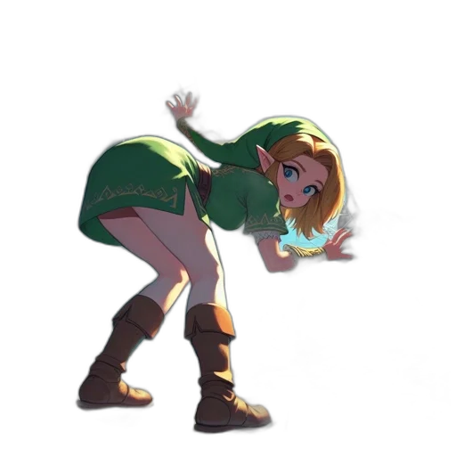 dress, weapon, staff, creature transparent PNG cut-out