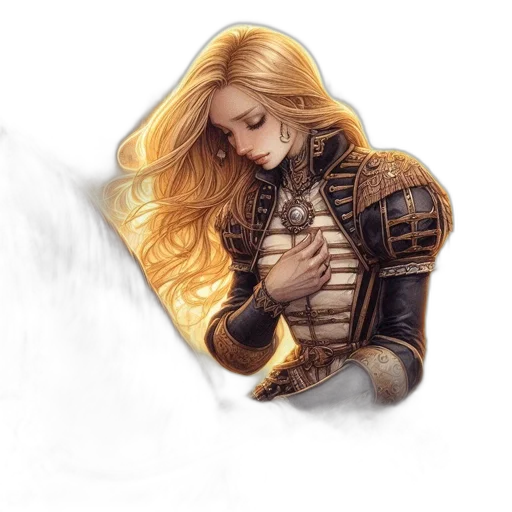 dragon, jacket, hair, sword transparent PNG cut-out