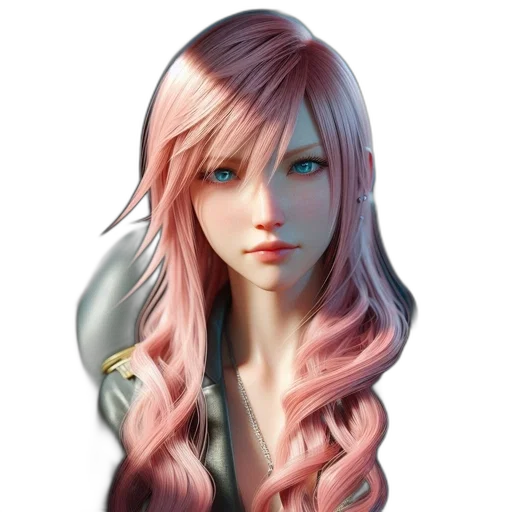 face, hair, fantasy art, 3d render transparent PNG cut-out