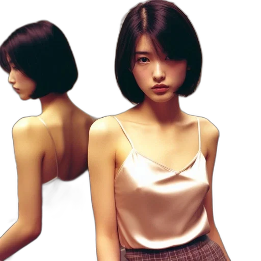 dress, hair, jewelry, photorealistic transparent PNG cut-out