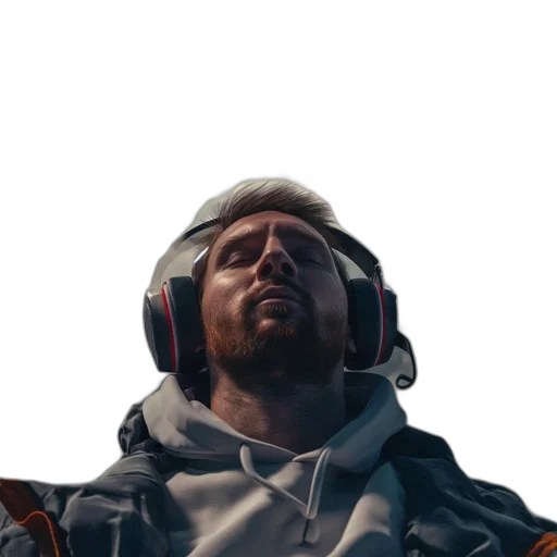 face, jacket, staff, robot transparent PNG cut-out