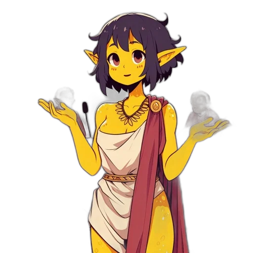 dress, staff, dragon, creature transparent PNG cut-out
