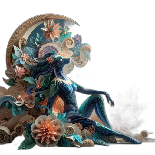flower, concept art, fantasy art, 3d render transparent PNG cut-out