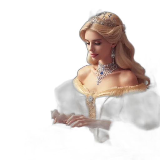crown, jewelry, dress, fantasy art transparent PNG cut-out