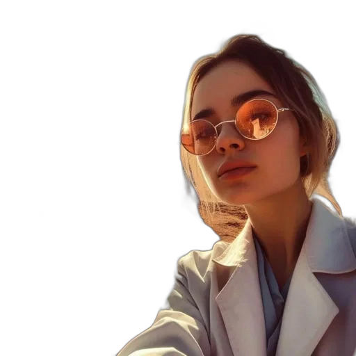 jacket, staff, face, jewelry transparent PNG cut-out