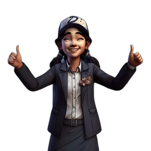 staff, jacket, hat, face transparent PNG cut-out