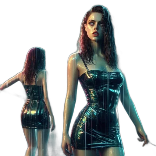 dress, jacket, robot, cyberpunk transparent PNG cut-out