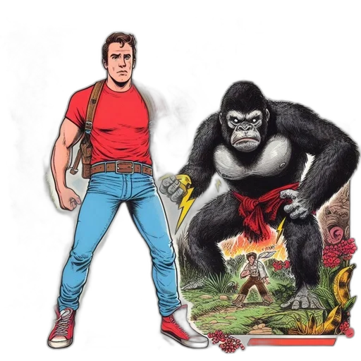 animal, creature, jacket, comic book art transparent PNG cut-out