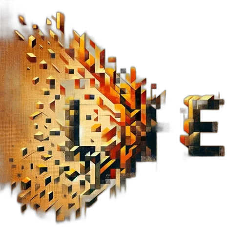 3d render, concept art, pixel art, abstract transparent PNG cut-out