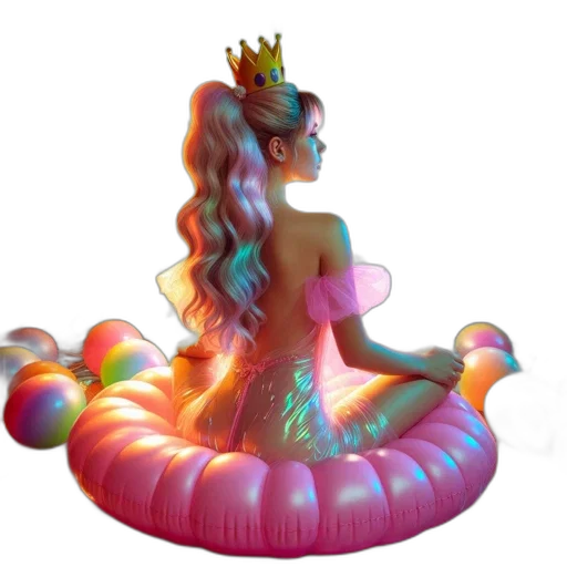crown, 3d render, vaporwave, concept art transparent PNG cut-out