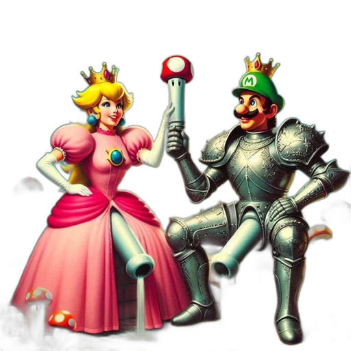 crown, robot, staff, weapon transparent PNG cut-out