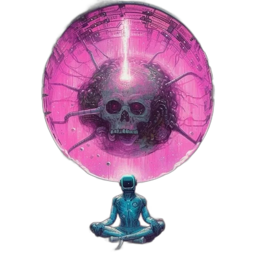 umbrella, mask, vaporwave, concept art transparent PNG cut-out