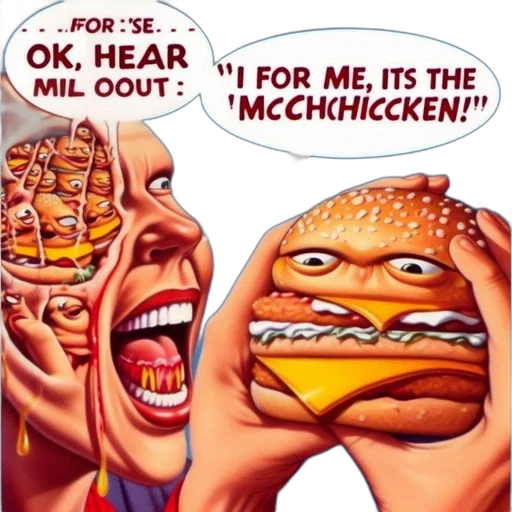 food, face, comic book art, concept art transparent PNG cut-out