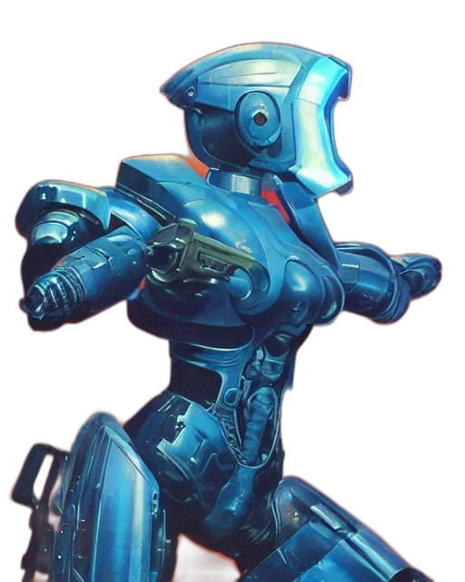 robot, weapon, concept art, 3d render transparent PNG cut-out