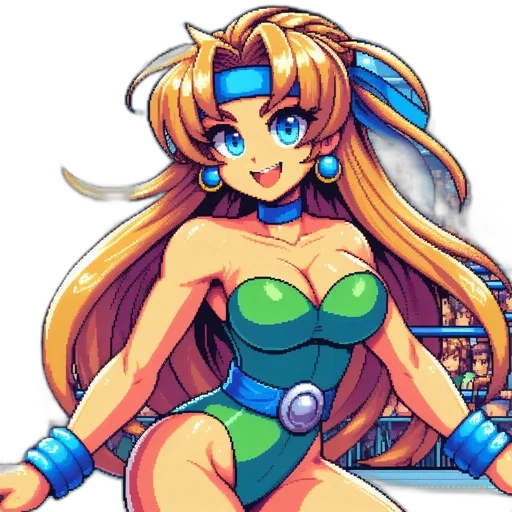 dress, weapon, pixel art, anime transparent PNG cut-out