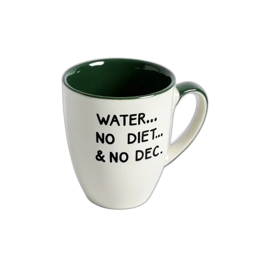 3d render, white, mug, green transparent PNG cut-out