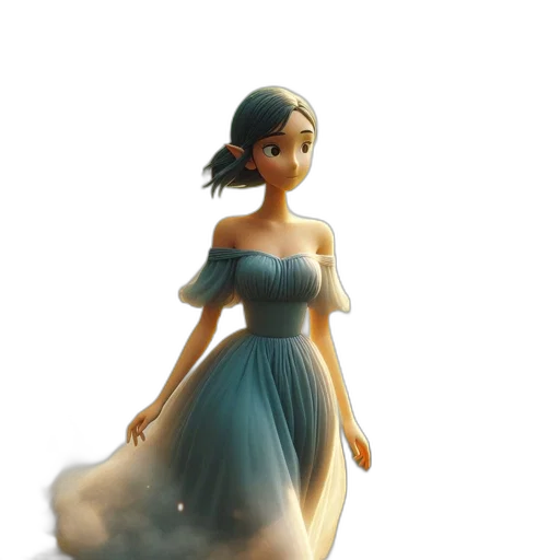 dress, concept art, 3d render, fantasy art transparent PNG cut-out
