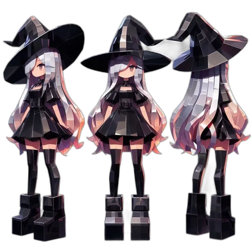 hat, dress, staff, concept art transparent PNG cut-out