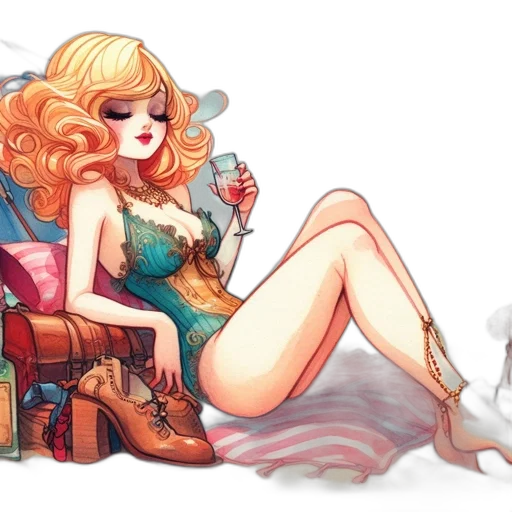 dress, concept art, fantasy art, comic book art transparent PNG cut-out