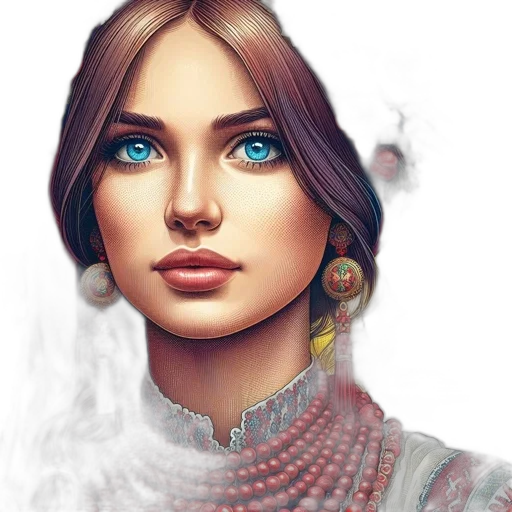 face, jewelry, dress, fantasy art transparent PNG cut-out