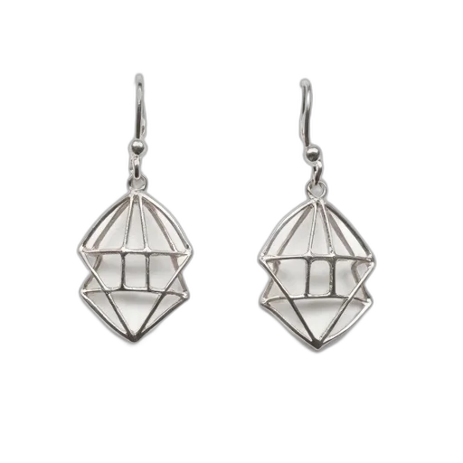 jewelry, pair, silver, earrings transparent PNG cut-out