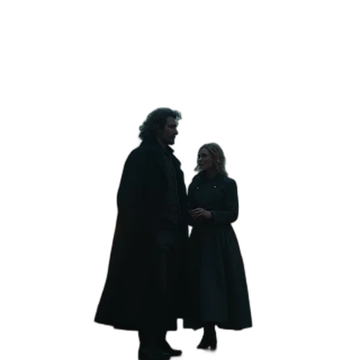 jacket, umbrella, dress, staff transparent PNG cut-out
