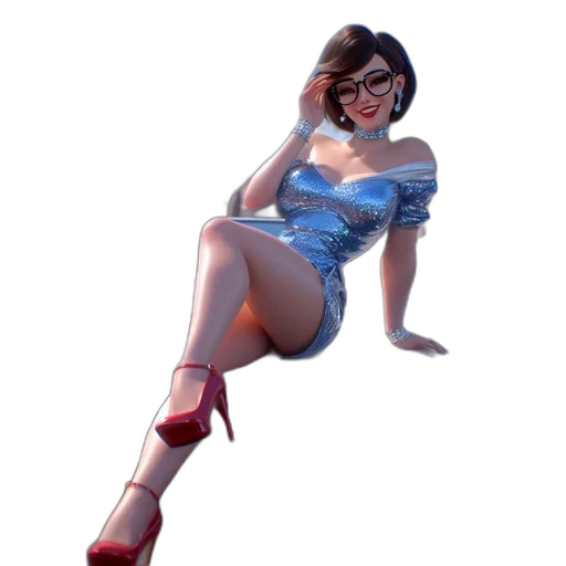 dress, robot, shoes, 3d render transparent PNG cut-out