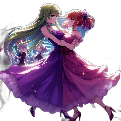 dress, anime, concept art, fantasy art transparent PNG cut-out