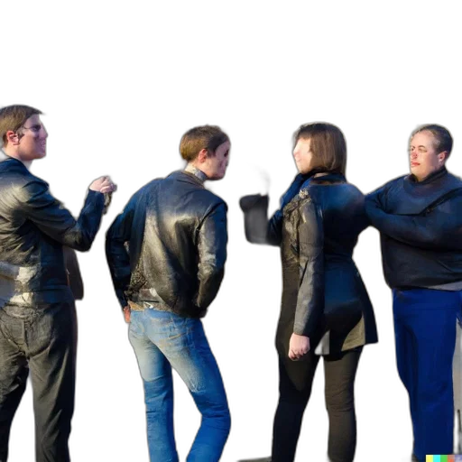 jacket, staff, four, people transparent PNG cut-out
